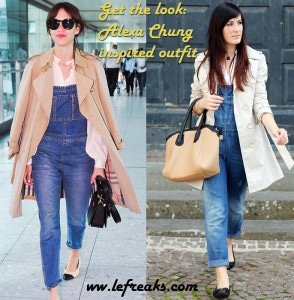 alexa chung inspired outfit salopette trench