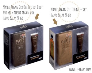 nashi argan dry oil perfect body hand-balm prodotti corpo crema mani skincare kit promozionale