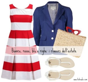 outfit estate marinara bianco rosso blu righe