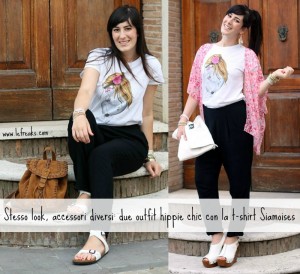 outfit fashion blogger siamoises tshirt hippie chic birkenstock