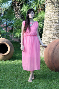 outfit estate 2014 maxi dress rosa vestito lungo