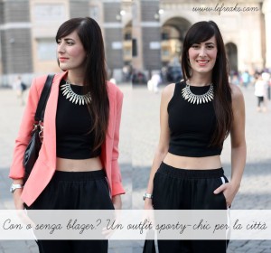 outfit low cost sporty chic blazer crop top