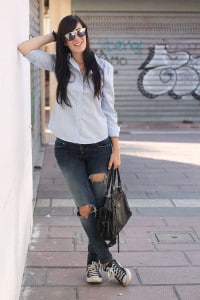 outfit casual jeans camicia occhiali da sole wolfnoir