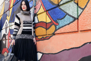 outfit urban maglione desigual gonna tulle